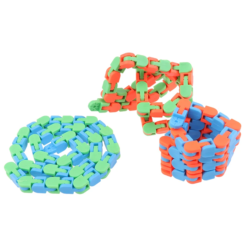 Sensory Toy Fidget-Toys Puzzles Wacky Tracks Snake Snap Kids Classic 1pc Click Autism img5