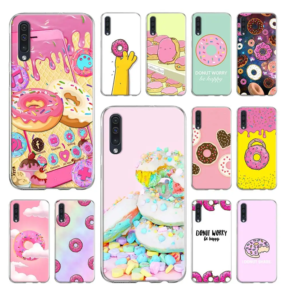 

Case for Samsung Galaxy A51 A71 A50 A70 A10 A20 A30 A40 A11 A21 A31 A41 5G Coque Cover cute Donut Color Donut