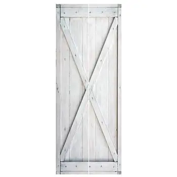 

2pcs 3D White Door Stickers Simulation Door Mural Decorative Removable PVC Wallpaper (38.5x200cm)