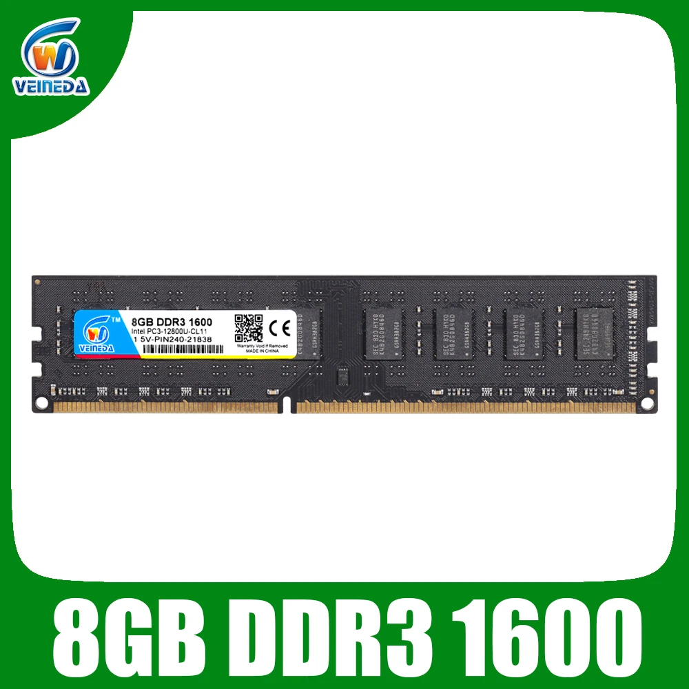 VEINEDA DDR3 4 ГБ 8 ГБ память оперативная память ddr 3 1333 1600 для всех или для некоторых настольных PC3-12800 AMD совместимость 2 ГБ Новинка