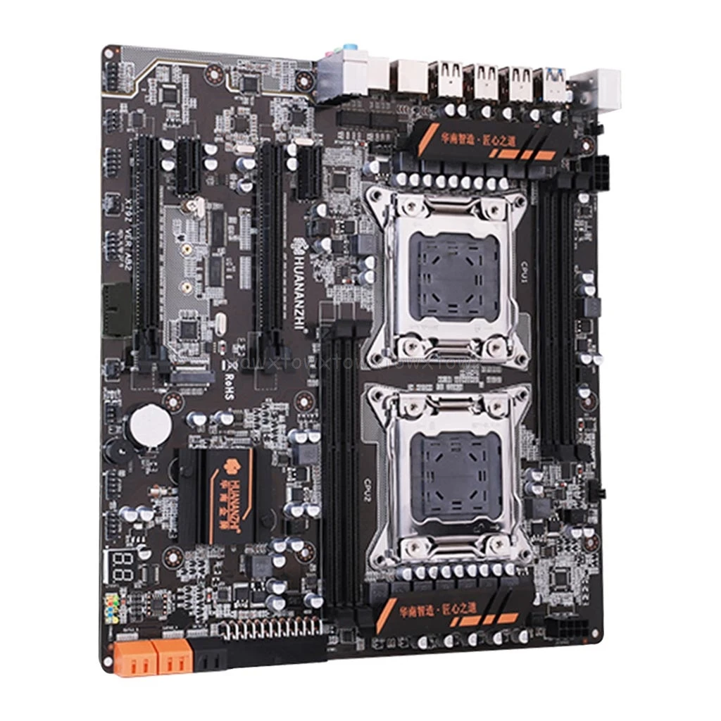 Huananzhi X79 двойной процессор Материнская плата LGA 2011 E-ATX USB3.0 SATA3 PCI-E NVME с двойным процессором Xeon Au27 19 Прямая поставка