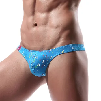 

Men Tanga Hombre Sexy Underwear New Fashion Color Dot Printing Low Waist G-string Thongs Male Panties Bikini Thongs