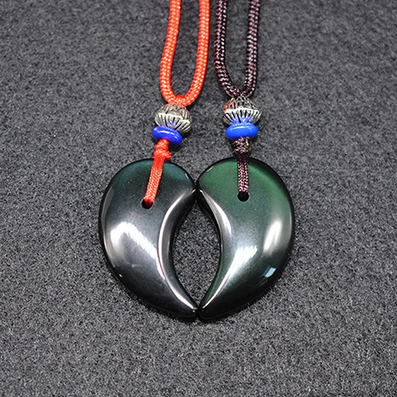 Прямая поставка Радужный обсидиановый Нефритовый Кулон Ожерелье для | Подвески -4000197596973