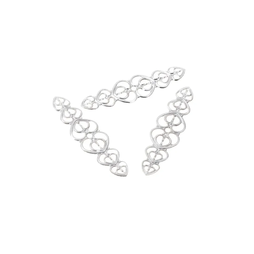 Antique Bronze Filigree Love Heart Wraps Connectors Embellishments Decoration DIY Findings 20Pcs 5.3x1.4cm F0382,jewelry making supplies,craft supplies