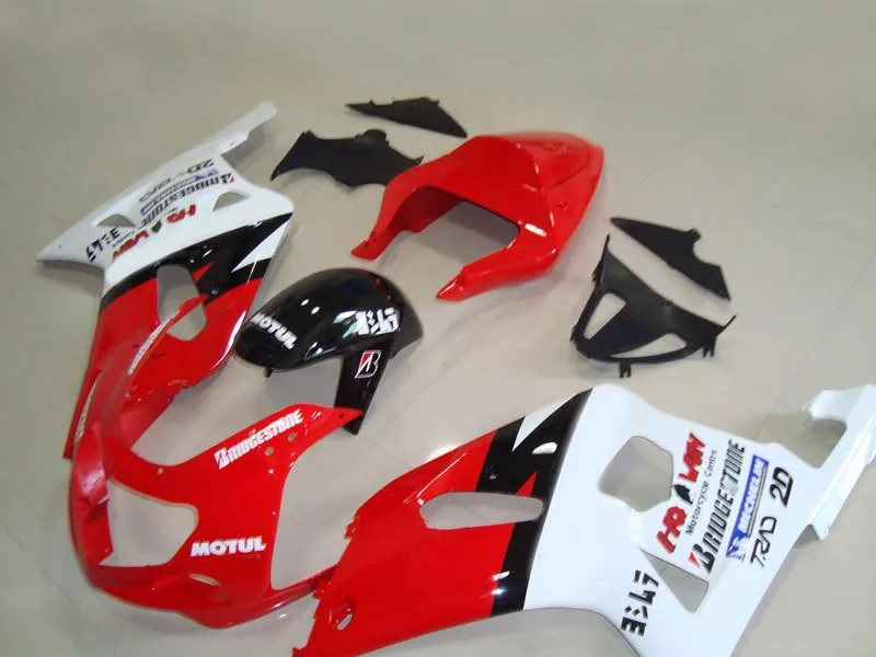 Мотоцикл комплект обтекателей для GSXR600 750 K1 01 02 03 GSXR 600 GSXR750 2001 2002 2003 красные белые