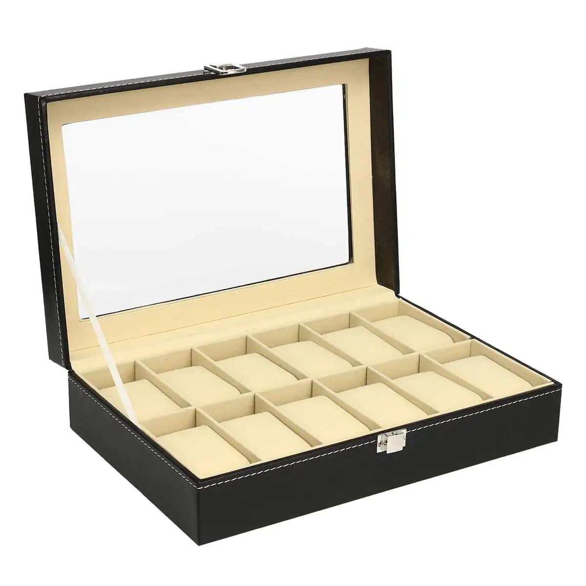 

Watches Organizer Jewelry Boxes Case Display Rings Storage 5/6/10/12 Grids PU Leather Watch Box Case Professional Holder