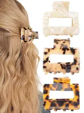 Pinzas para el pelo con estampado de leopardo para mujer, pinzas geométricas para el pelo, accesorios para el cabello, 3 colores