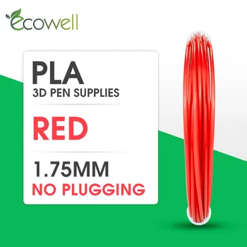 

Ecowell 1pcs Red 1.75MM PLA Filament 3D Pen Filament 3D Printing Material work for 3d printing pen 3d printer filament