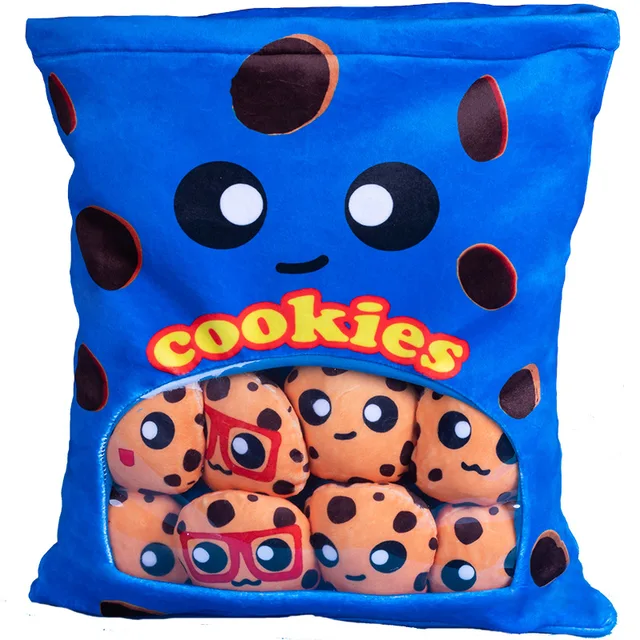 A Bag of Cookies Puffs Snack Pillows Stuffed Toys Plushies Doll Sleeping Toy for Kids Birthday Gifts