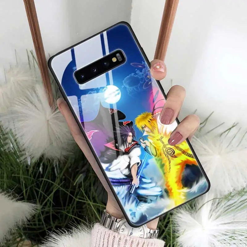 Наруто Саске закаленное стекло чехол для samsung Galaxy S10 S10e S9 S8 Note9 Note 10 Plus 5G A50 A30 силиконовый край задняя оболочка - Цвет: 05