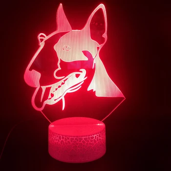 

3D Lamp Bluetooth Speaker Base Bull Terrier Animal Atmosphere Multi-color Wtih Remote Best Present for Kids Led Night Light Lamp
