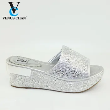 

New Arrival Italian Wedding Shoes for Women High Quality African Party Women Shoe Decorated with Rhinestone Nigerian Shoes