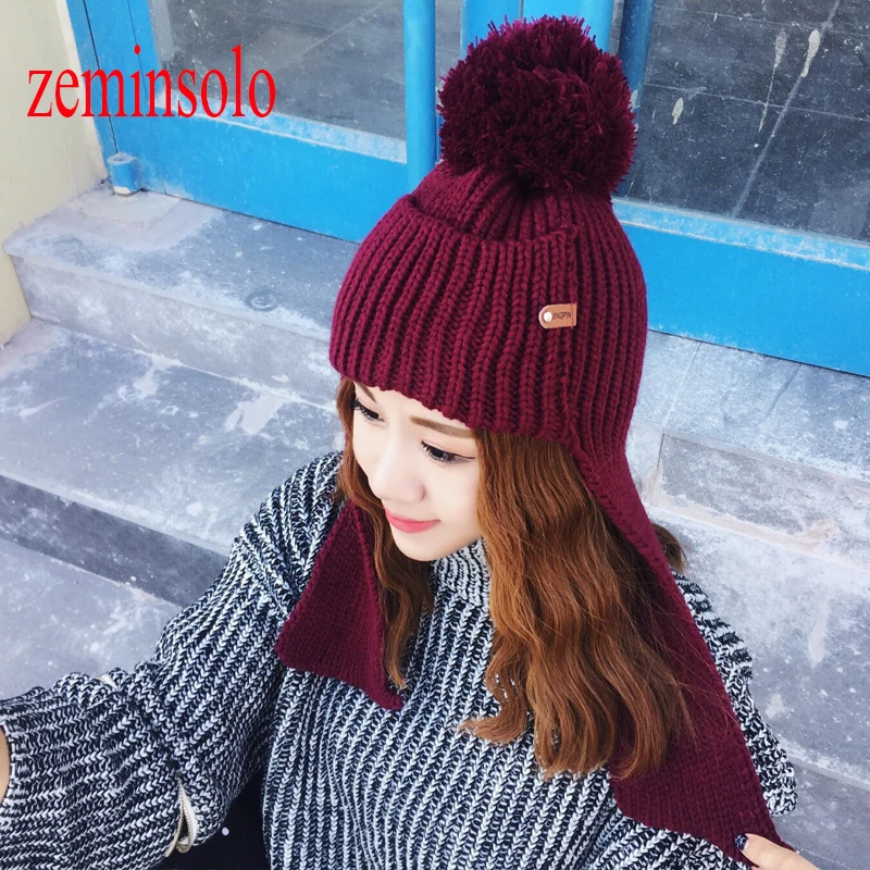 Брендовые шапки с кроличьим мехом и цветочным принтом, зимние теплые женские шапки для женщин и девочек, шерстяные вязаные шапки Skullies Beanies, толстые женские шапки