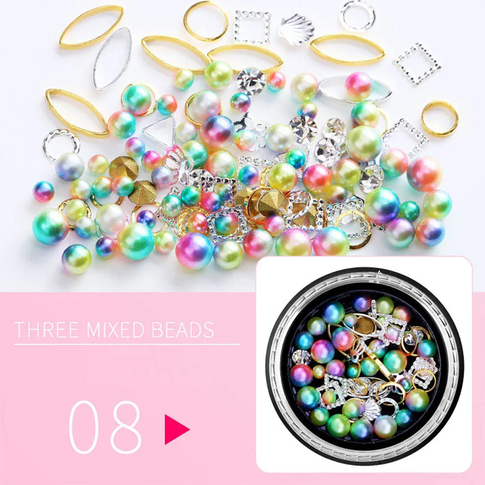 Цветные стразы MORDDA для ногтей, бриллианты, камень, Микс, гелевые кристаллы для ногтей, 3D украшения для ногтей, блестящее украшение - Цвет: 018-08