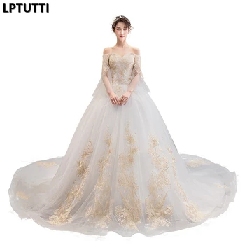 

LPTUTTI Embroidery Lace New Plus Size Princess Bridal Marriage Gown Bride Simple Party Events Long Luxury Wedding Dresses