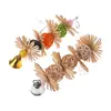 Bird Chewing Toy Parrot Cage Bite Toys Rattan Balls with Bell Colorful Entertainment Toys for Small Medium Parrots 2
