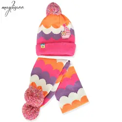 Maylisacc/корейский стиль, новинка 2019 года, шапка для мальчиков и девочек, шарф, комплект из двух предметов, Детские Зимние теплые детские