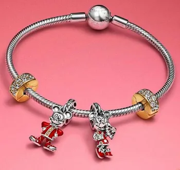 

Original 925 Sterling Silver Bracelet Mouse Kimono Dangle Bracelets Bangle Fit Women Bead Charm Fashion Jewelry