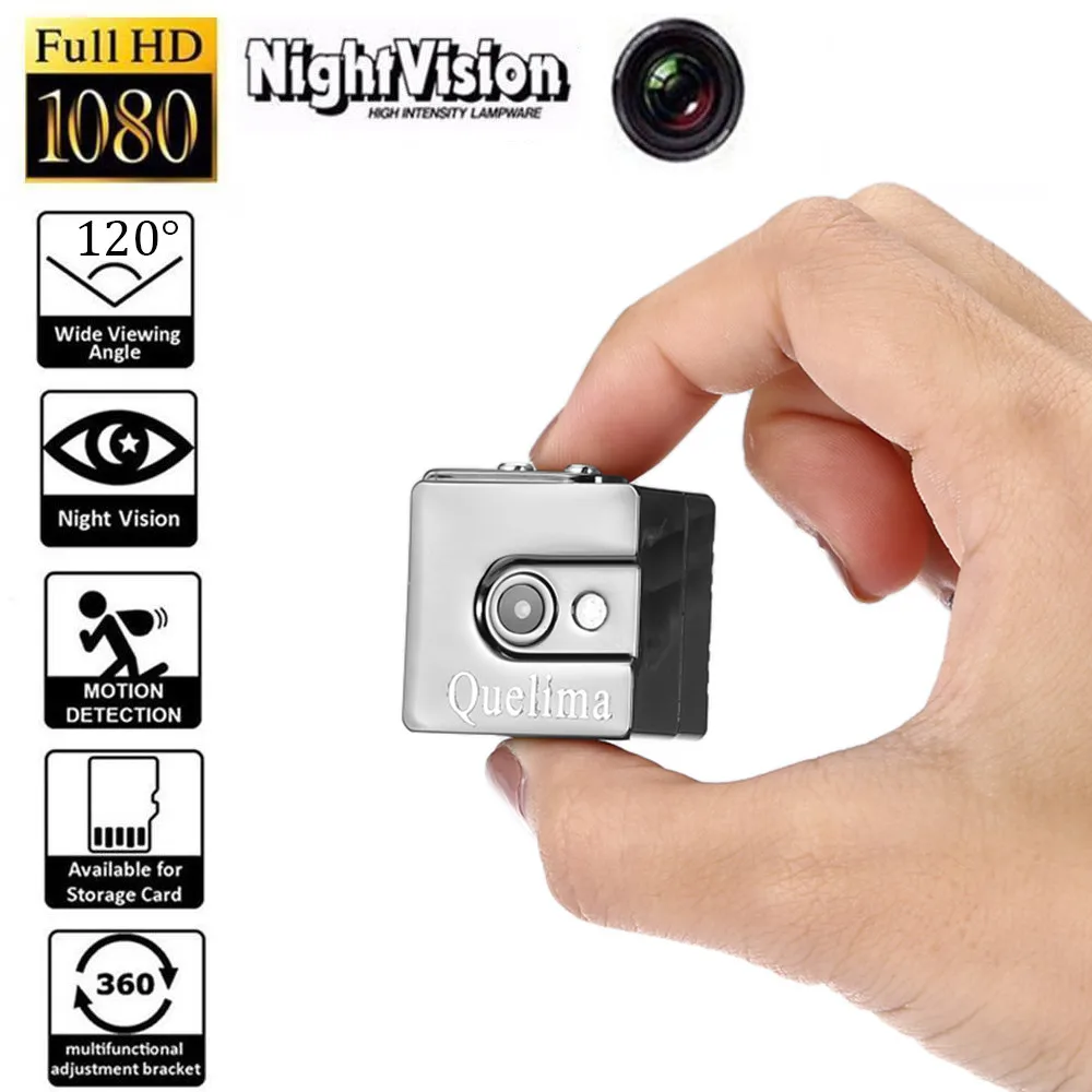 Quelima SQ15 Мини Full HD 1080P DV Спортивная экшн-камера DVR рекордер камера маленький корпус 120 градусов поле зрения 0930
