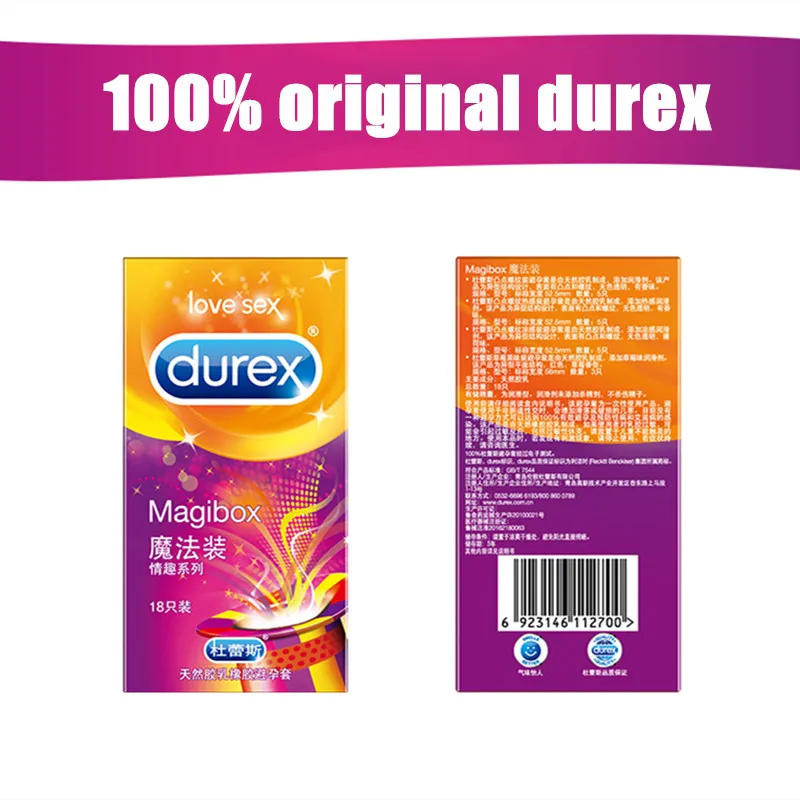 Подлинная Durex большой Размеры 56 мм презервативы для мужчин 18 шт. Magibox смешанные 4