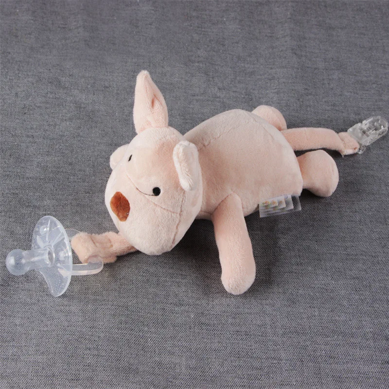 Детские Мультяшные пустышки цепи зажимы Новорожденные младенческие плюшевые игрушки малыш пустышка держатель для сосок(не включает пустышку - Цвет: Piggy