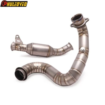 Motorcycle Exhaust Header Link Pipe for KTM 690 Duke 12-19 Husqvarna Vitpilen 701 18-21 Svartpilen 701 19-21 Slip-on Silencer