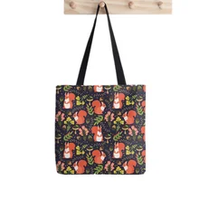 

2021 Shopper Squirrels Tote Bag Printed Tote Bag women Harajuku shopper handbag girl Shoulder shopping bag Lady Canvas Bag