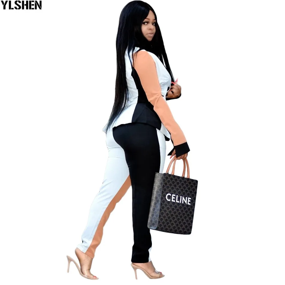 African Women Sets Print Long Sleeve Blazer Jacket Pants Suits Office Lady Elegant 2 Piece Set Business Outfits Africa Clothing 14
