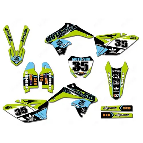 Для Suzuki RMZ250 2010- новые полные графические наклейки на заказ имя номера глянцевые яркие наклейки водонепроницаемые - Цвет: B