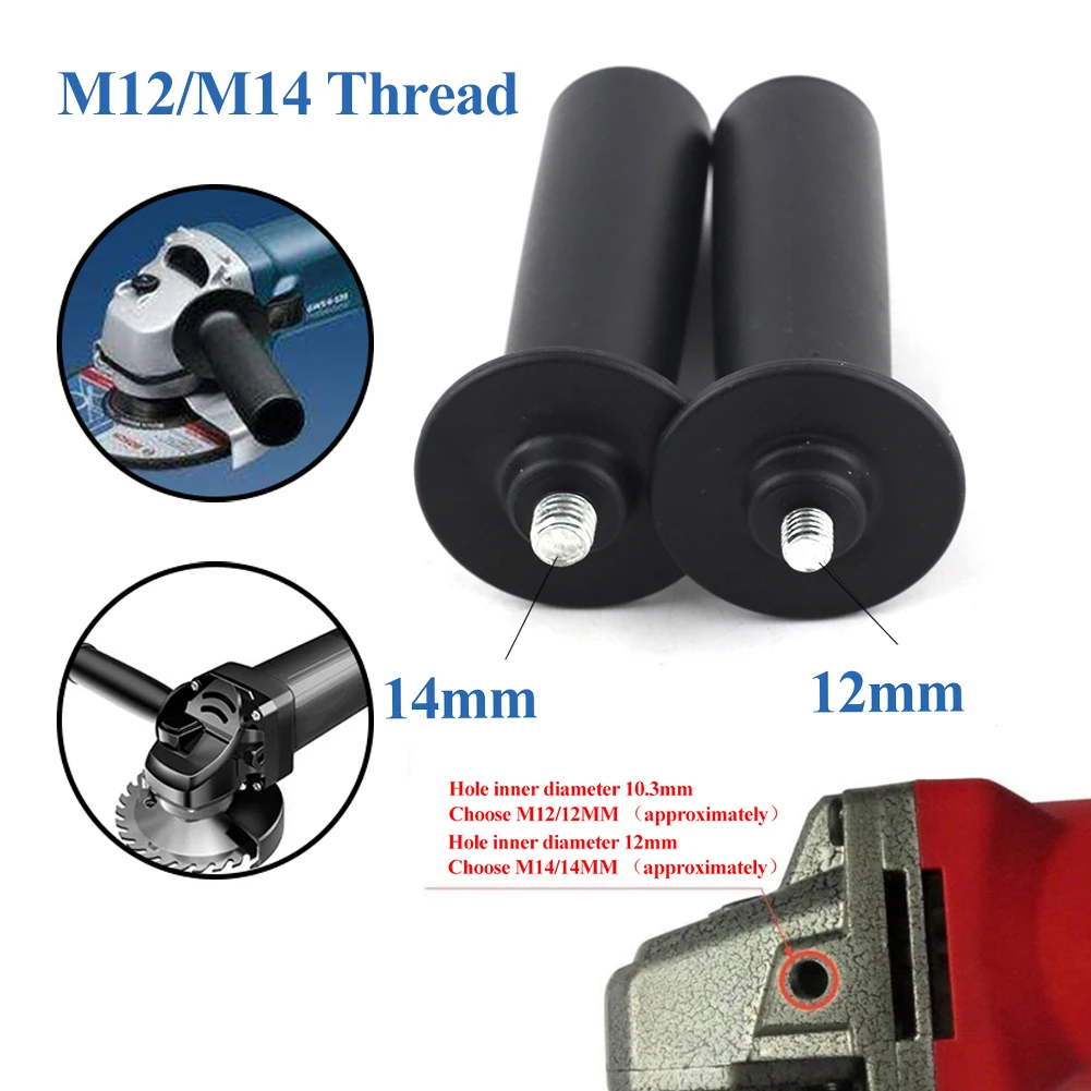 12mm 14mm Angle Grinder Handle Thread Auxiliary Side Non-slip Handle For Angle Grinder Black M12 M14 fence paint sprayer