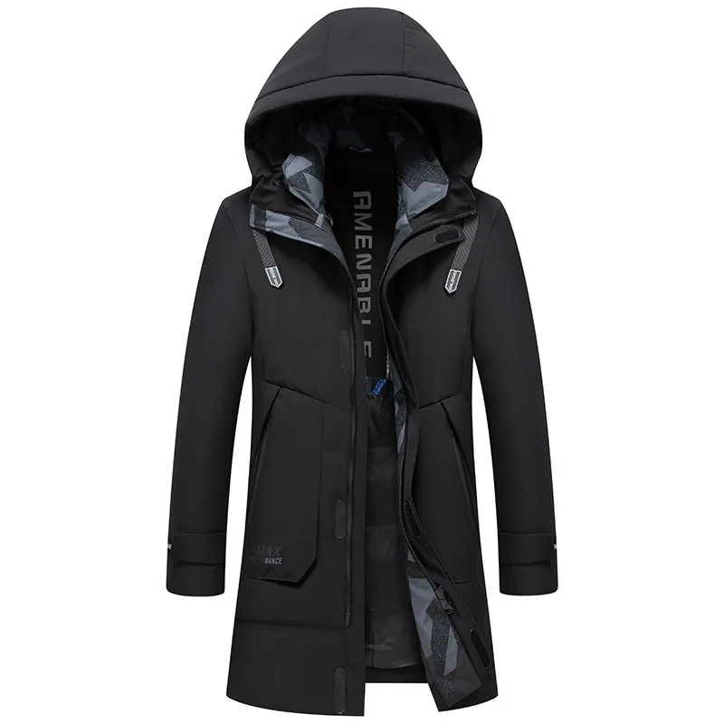 

plus Size Down Jacket Male Medium Length Money 2020 Winter Lian Cap Business Leisure Thicken Duck Down Men Coat