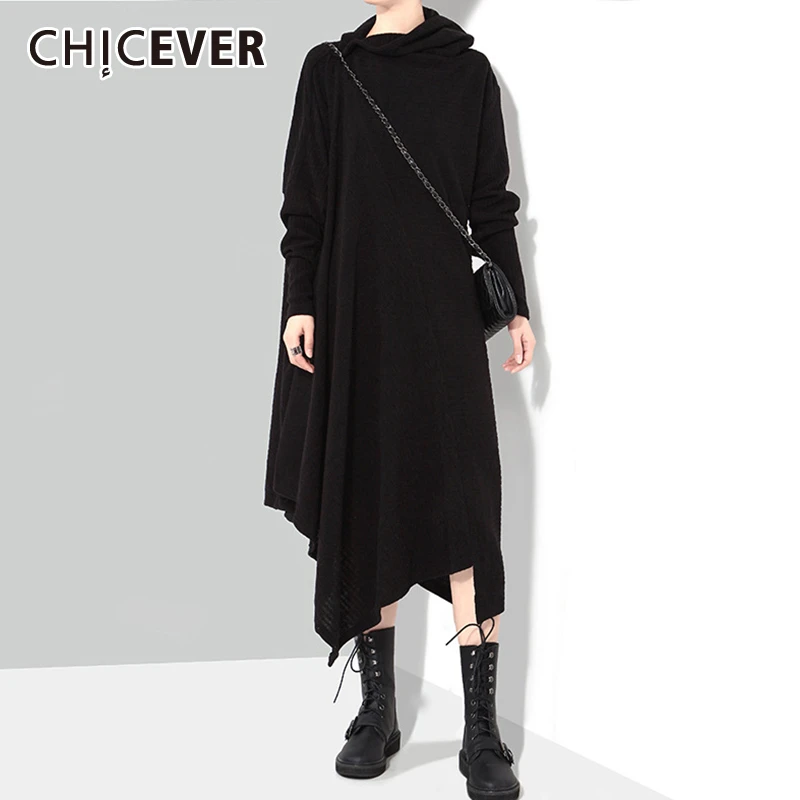 Женское свободное платье CHICEVER повседневное асимметричное миди с высоким