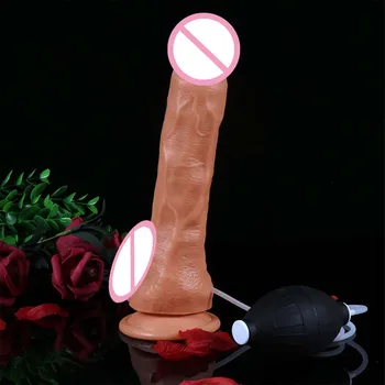 Big Strapon Ejaculating Dildo Realistic Penis Spraying Dick Suction Cup Dildos for Women sextoy consolador para mujer adult toy 5