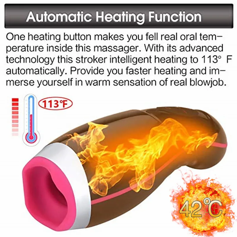 Ceny Leten potężny wibrator ogrzewanie mężczyzna Masturbator Penis szkolenia automatyczne ssanie kubek do masturbacji Blowjob Oral Sex zabawki dla człowieka