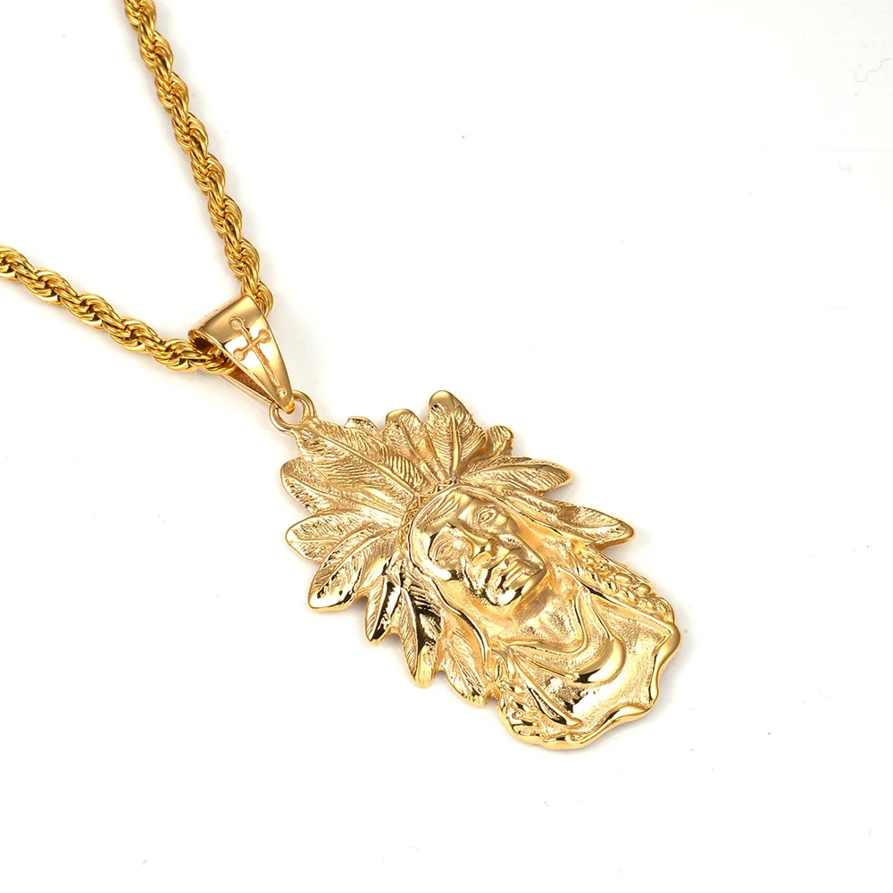 SDA Hiphop Pendant Necklace For Men 316L Stainless Steel Casting Art Jewelry Handmade King Style