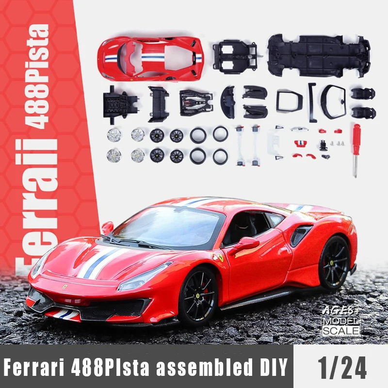 

Сборная модель автомобиля Maisto 1:24, модель спортивного автомобиля Ferrari 488, модель трансформируемого автомобиля из сплава, ограниченная серия