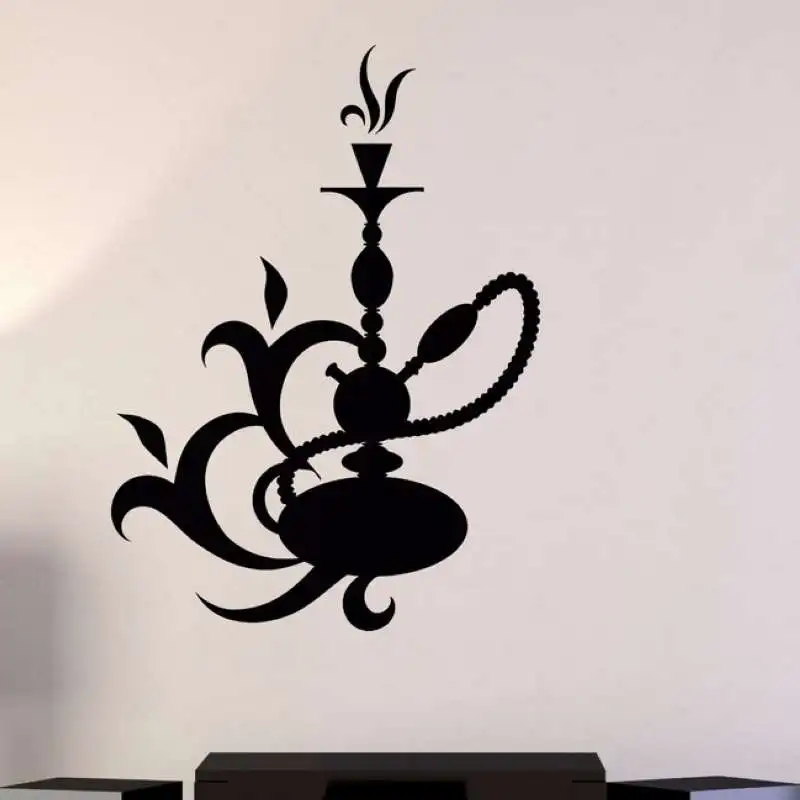 DCTAL Hookah Shop Decal Man Sticker Wall Decal Shisha Smoking Smoke Arabic Vinyl Stickers Art Mural