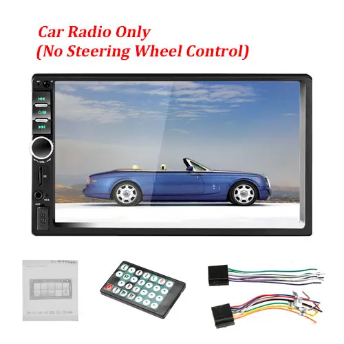 2 Din автомобильный радиоприемник 7 дюймов HD сенсорный экран автомобильный радиоприемник с Bluetooth MP5 плеер USB аудио стерео с камерой заднего вида сабвуфер - Цвет: No SWC Car Radio
