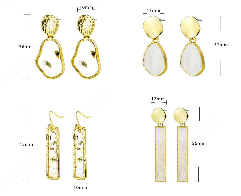 New Korean Round Statement Drop Earrings For Women Fashion Vintage Geometric Acrylic Gold Hanging Dangle Earring Jewelry