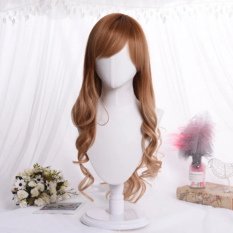 Brown Модные парики из мультфильмов для женщин, для девочек, каваи Лолита, костюмированная игра, термостойкий синтетический парик, карнавальные вечерние парики на Хэллоуин - Цвет: Brown