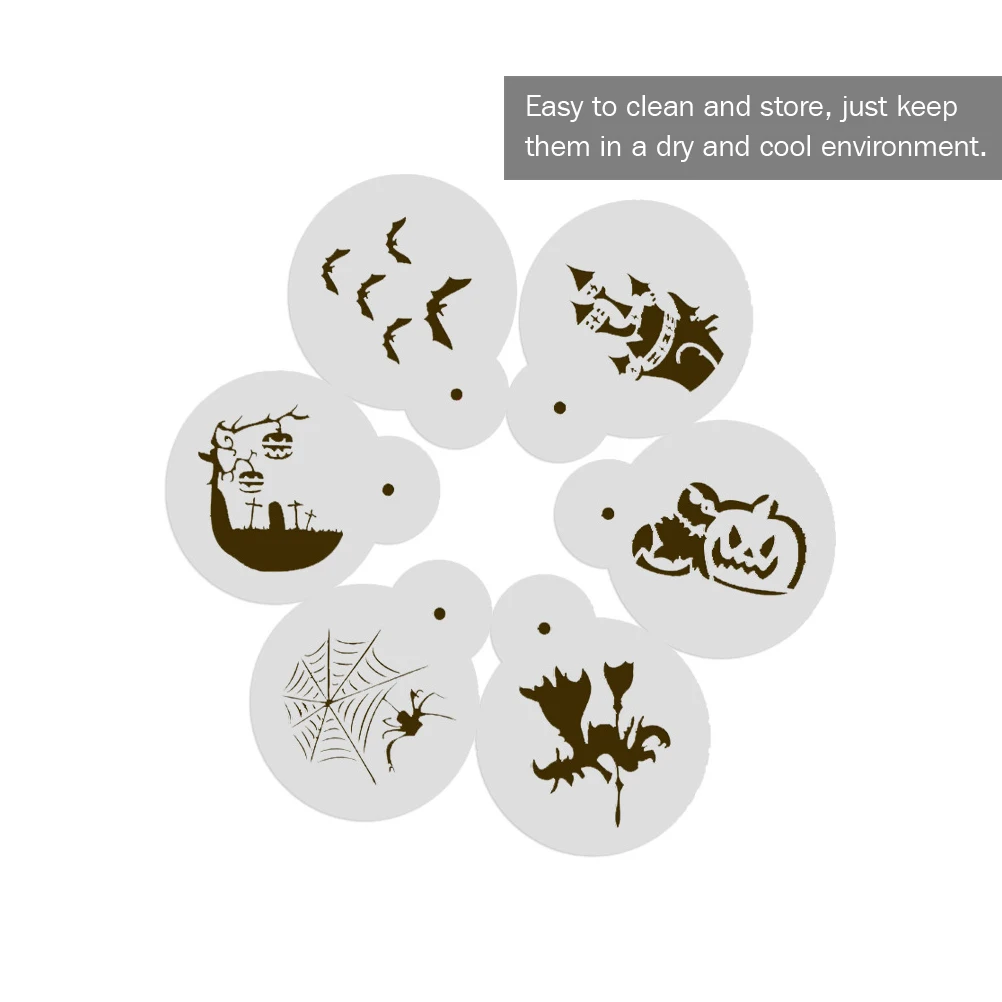 

6Pcs Christmas Cookie Stencil Set Cake Decoration Latte Cappuccino Barista Art Stencils Cookie Mould Baking Templates Coffee Too