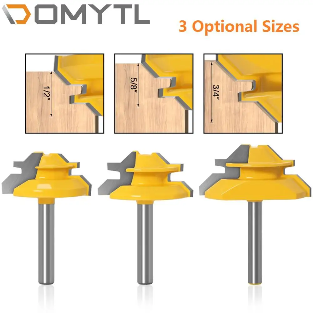 

1/4*1-3/8 Woodworking Milling Cutter Drill Bit 45° Tenon Flat Knife Carving Knife Machine Tool Woodworking Auxiliary Tool