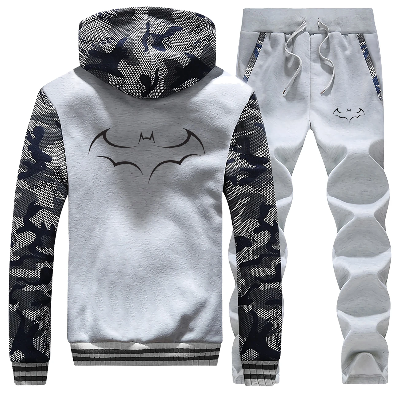 Promotion Warm Suit Men DC superhero Batman Hoodies Sweatshirt+Sweatpants Mens 2 Pieces Sets Fashion Tracksuit Thick Hoodies Trousers Set