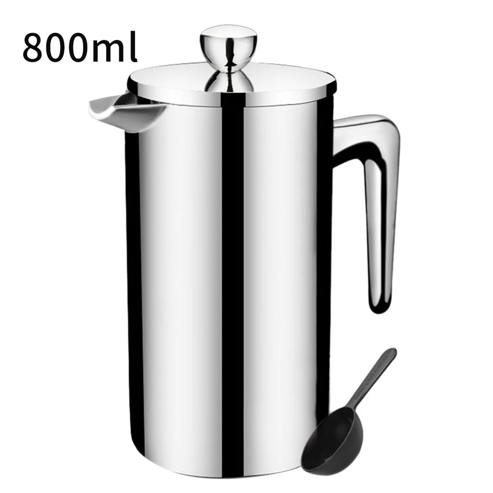 700ml 350/700/1000 мл дома Пресс офисный ручной кафе Кофеварка Кофе чайник ручной Нержавеющая сталь двойной Слои французский чайник Кухня - Цвет: 700ml