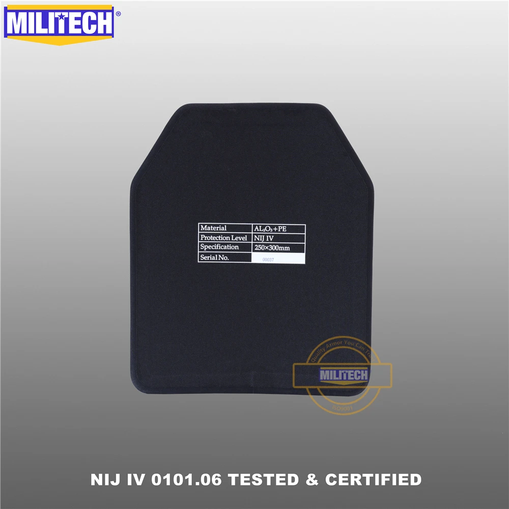 MILITECH две части 10 &quotx 12&quot Оксид алюминия керамика и PE NIJ IV 0101 06 пуленепробиваемая