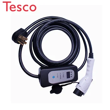 

best quality SAE J1772 female type1 plug 16A/32A adjustable level2 mode2 AC EV fast charging BOX charger with LCD