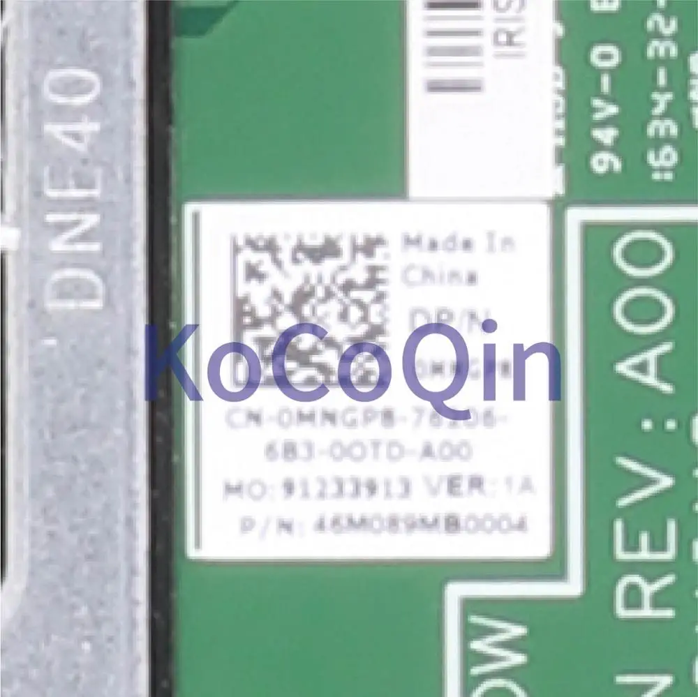 price cut KoCoQin Laptop motherboard For DELL Inspiron 3458 3558 Core I3-5015U SR245 Mainboard CN-0MNGP8 0MNG