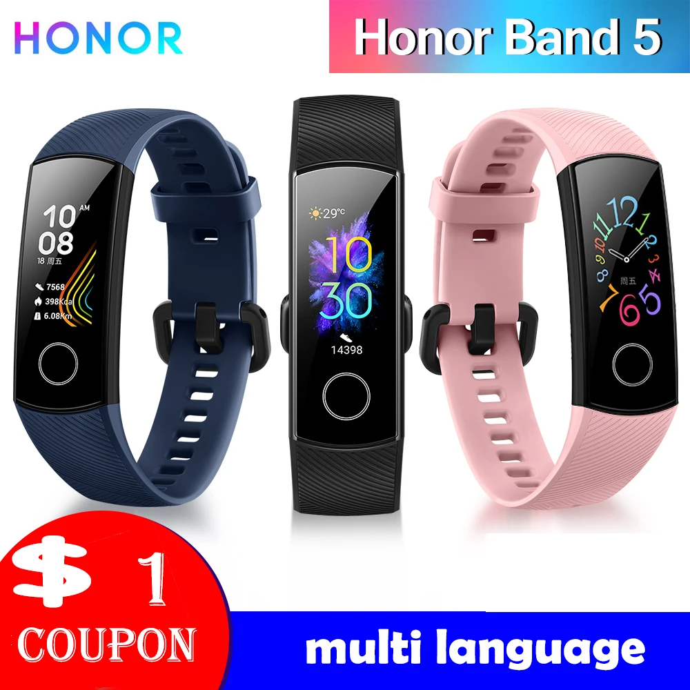 

HONOR Band 5 NFC Wristband Smart Blood Oxygen Multiple Dials Activity Heart Rate Fitness Sleep Tracker Passometer Global Version