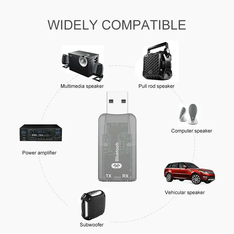 USB Bluetooth 5,0 аудио адаптер приемник передатчик для ТВ автомобиля 3,5 мм AUX Беспроводная стерео музыка
