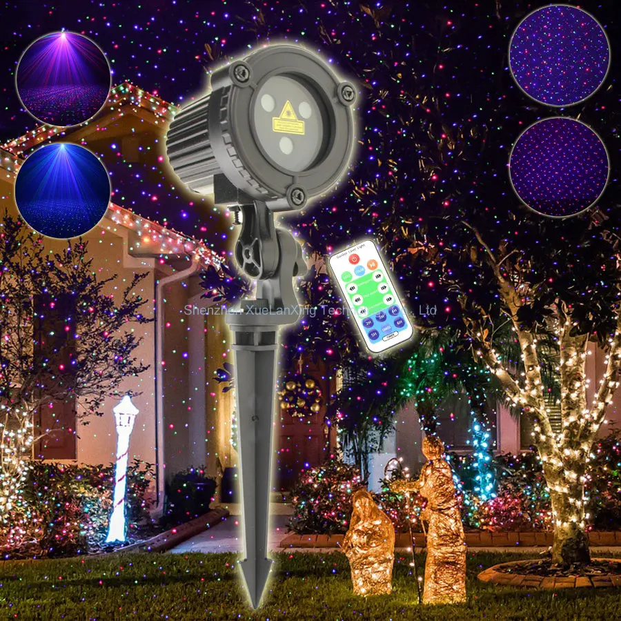 Outdoor Graden RGB Laser Light Waterproof Projector Moving Xmas Landscape Lamp 